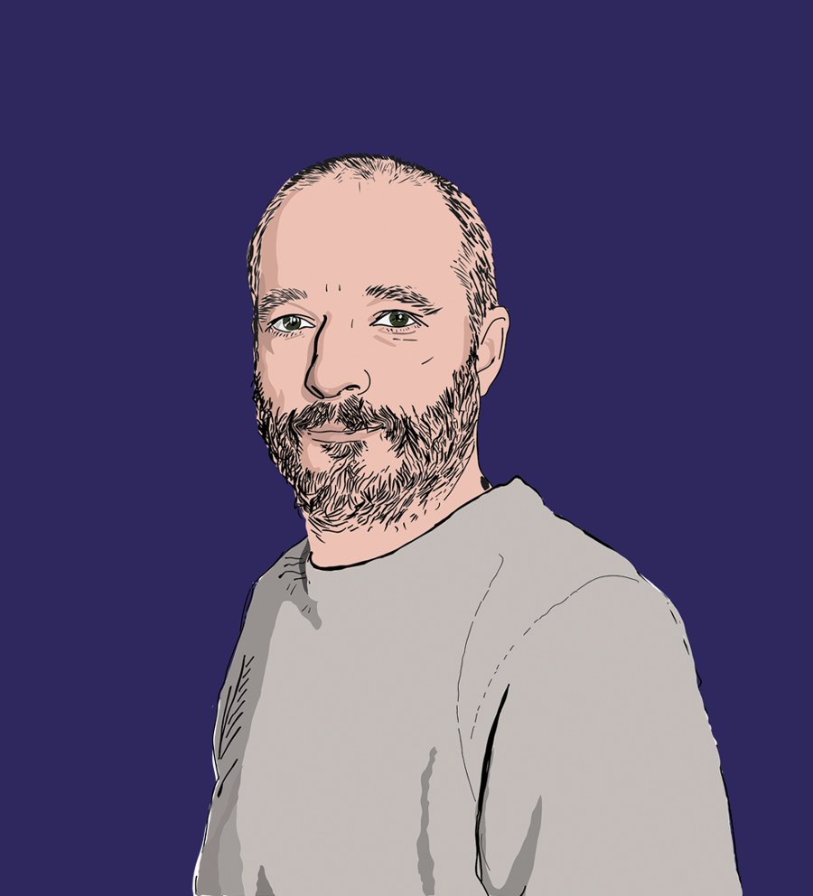 Portrait illustré de Damien Chartier, psychologue clinicien